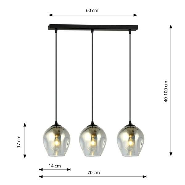 Emibig ISTAR Pendant lamp  3 x E27 Black with Graphite Shade