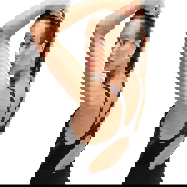 Black Speedo Hyperboom Splice Muscleback swimsuit with mesh sports bra