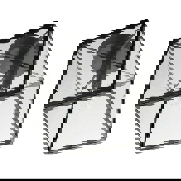 Industrial Square Box Matte Black Ceiling Light with Clear Glass Sides Image 4