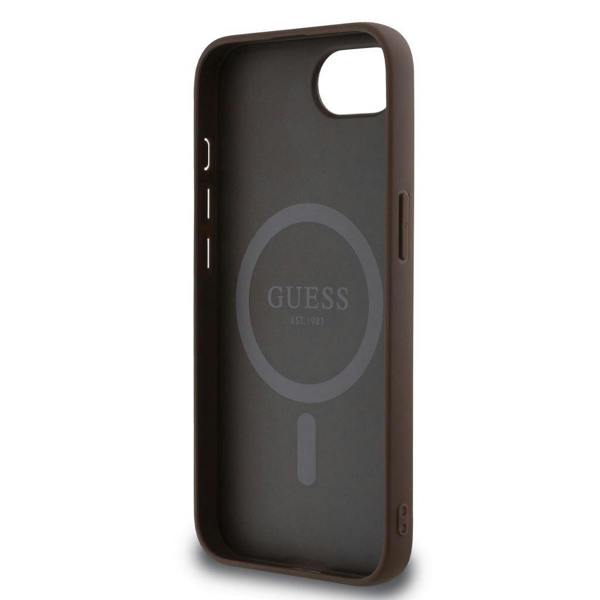 Guess PU 4G Strass Triangle Metal Logo Case for iPhone 16e Brown - GUHMPSE4P4TDPW