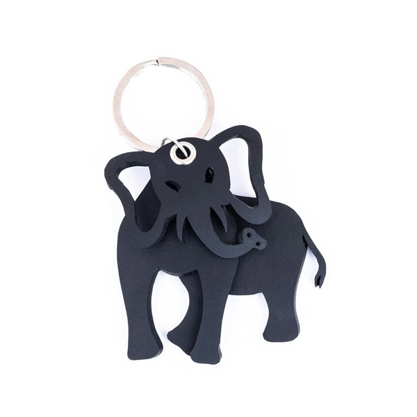 Paguro Jumbo 3D Recycled Rubber Elephant Vegan Keyring