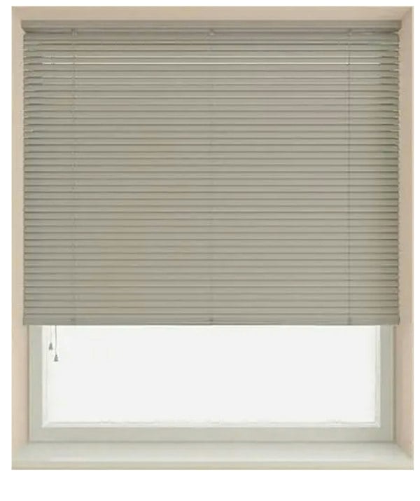 NewEdgeBlinds Grey 25mm Slat PVC Venetian Blind (152cm Drop)