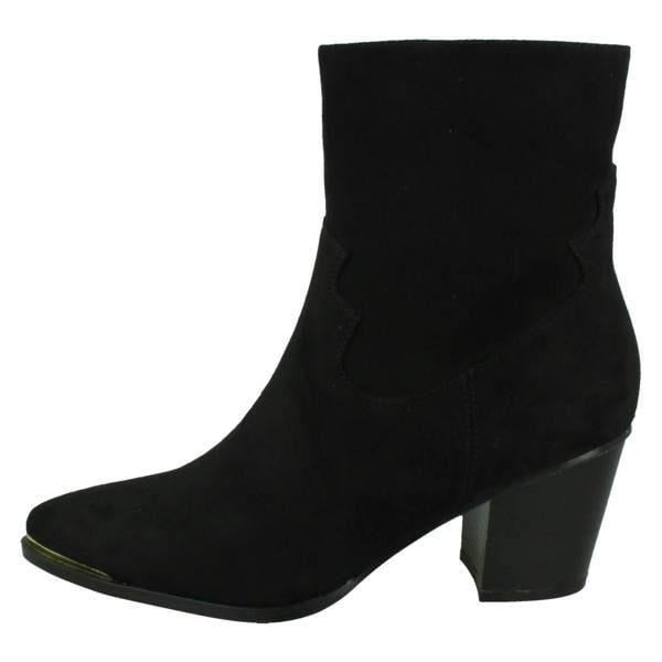 Spot On Ladies Spot On Mid Cuban Heel Cowboy Ankle Boots F51228