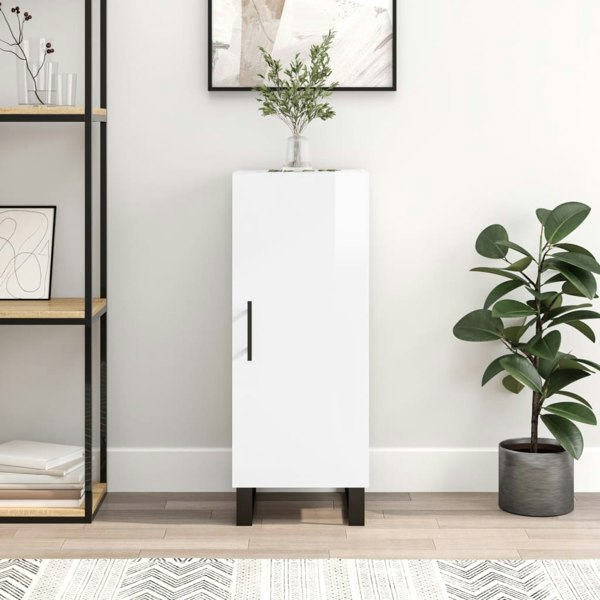 Berkfield Sideboard High Gloss White 34.5x34x90 cm Engineered Wood