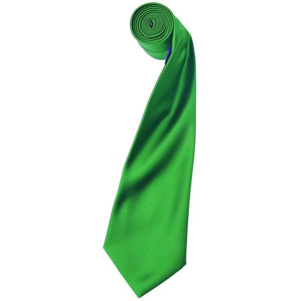 Premier Mens Plain Satin Tie (Narrow Blade) (Pack of 2) - Emerald