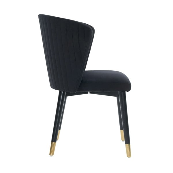 Life Interiors Single Sofina Modern Velvet Dining Chair with Tufted Back - Wooden Frame & Gold-Tipped Rubberwood Legs