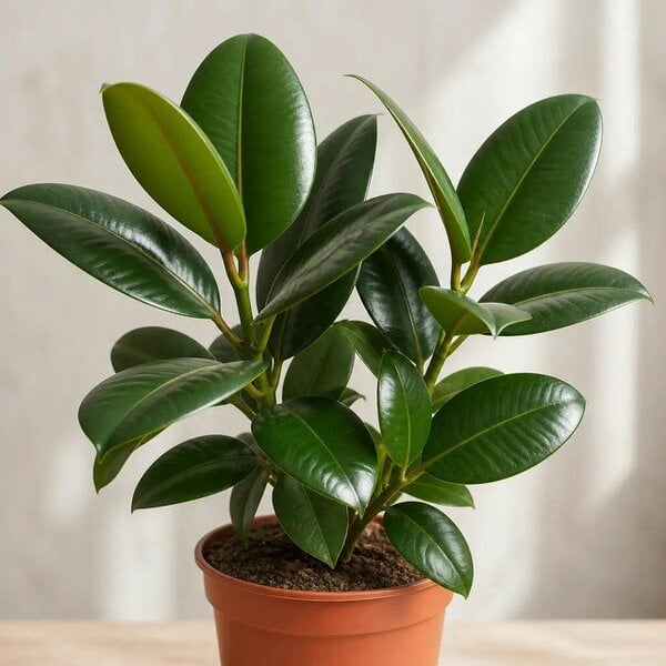 Ficus Robusta Rubber Plant – Elegant Glossy Green Foliage Indoor Houseplant - Nursery Pot