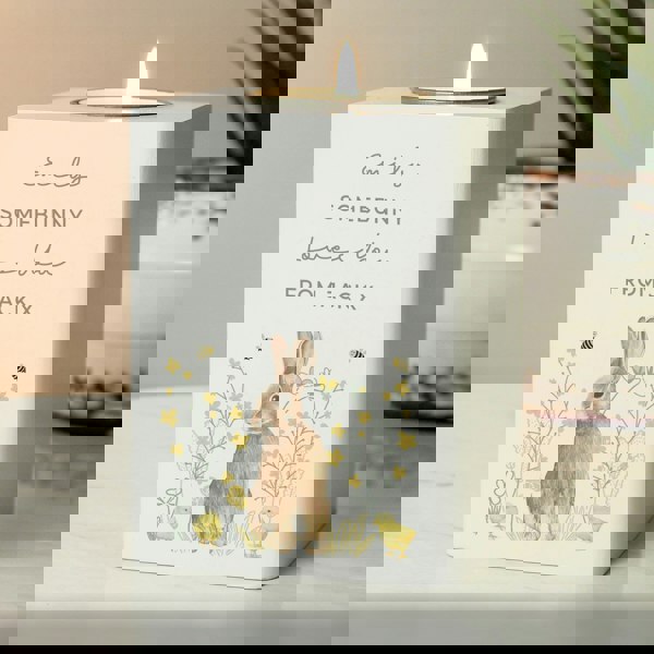 Personalised Memento Company Personalised Spring Bunny Tealight Holder