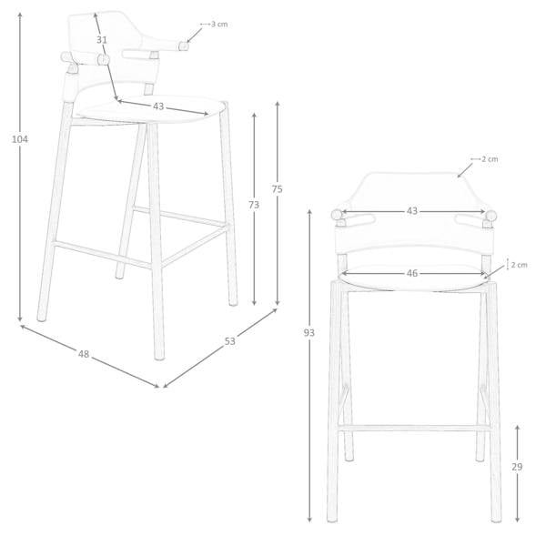 Angel Cerdá Stool in sand-coloured regenerated leather 4253