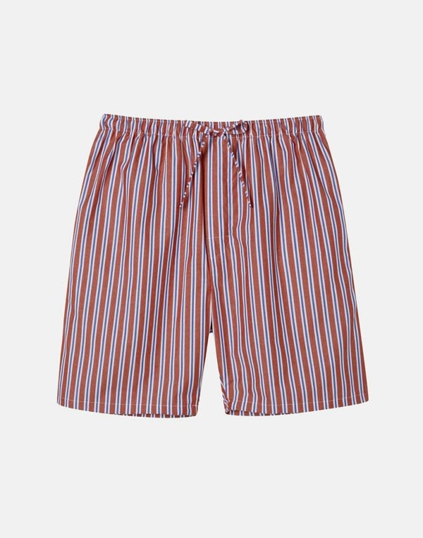 Men's Crisp Cotton Sleep Shorts – Red York Stripe - British Boxers