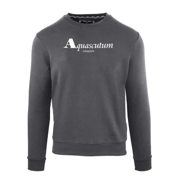 Aquascutum Mens Crew Neck Regular Sweatshirt - Antracite - 