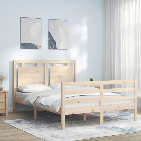 Berkfield Bed Frame with Headboard 140x200 cm Solid Wood