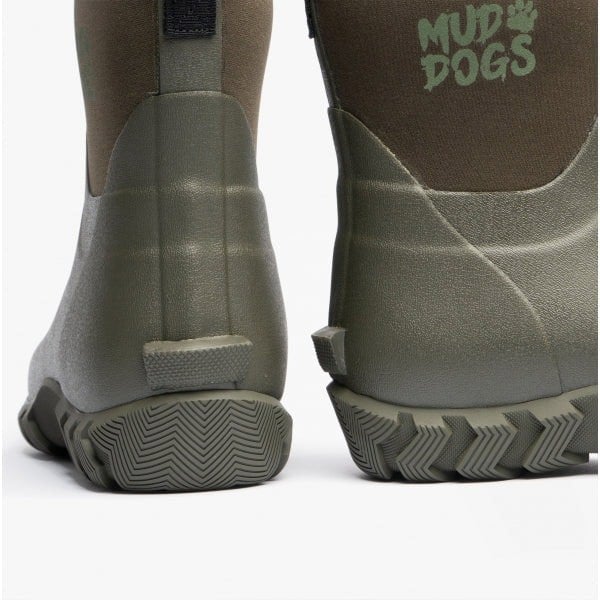 Mud Dogs RUTLAND SHORT Unisex Neoprene Wellington Boots Olive