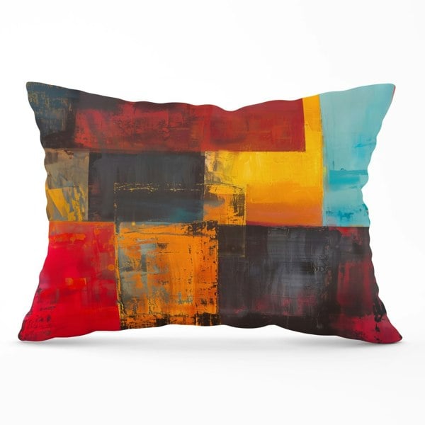 Warren Reed Golden Blocks Of Abstract Cushions