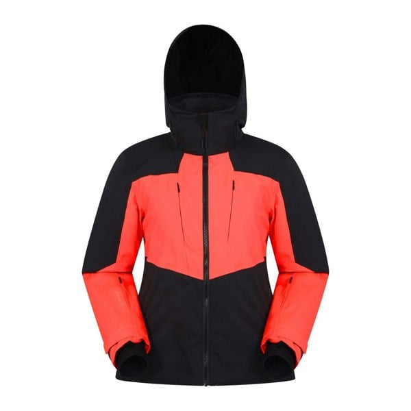 Mountain Warehouse Women's Altitude Extreme RECCO Ski Jacket - Navy Blue/Red Orange