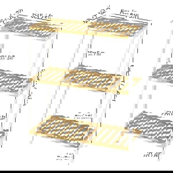 Levede Bamboo Storage Shelf 3-Tier  Organiser Shelving Unit Stand Shoe Rack