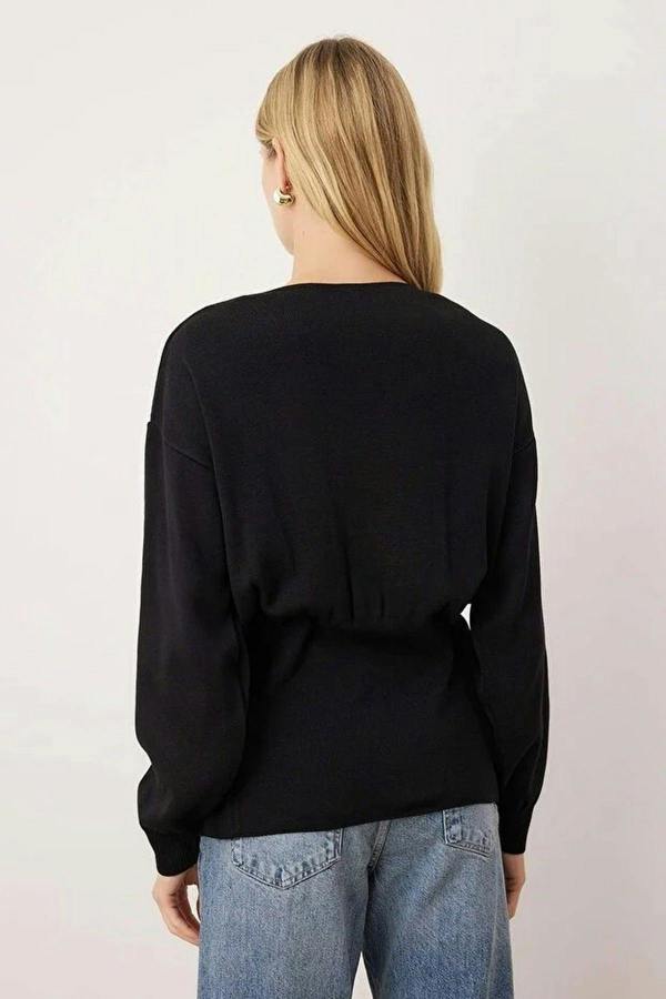 WOVCOR 2-Piece Knit Cardigan-Blouse Set with Button Detail