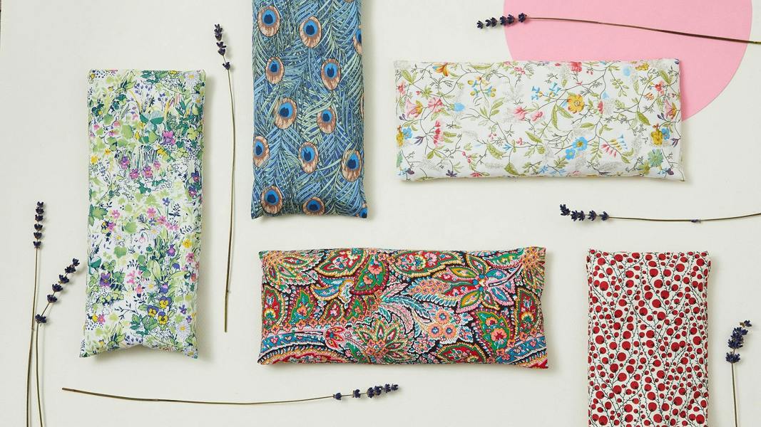 Clarity Blend Relaxation Eye Pillow Pale Blue Floral Pattern