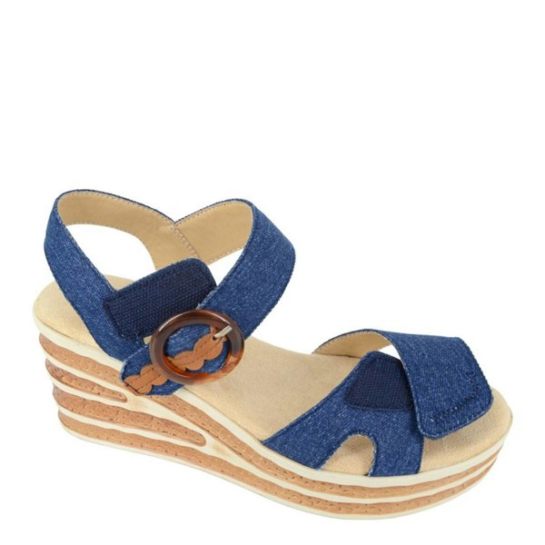 Cipriata Danta Touch Fastening Halter Back Wedge Sandals