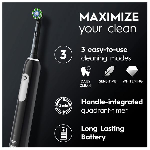 Oral-B Pro Series 1 Black Electric Toothbrush, Designed By Braun