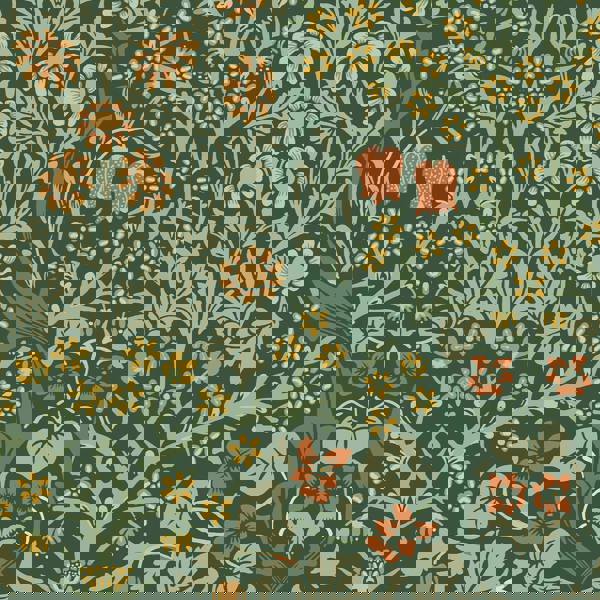 William Morris At Home Blackthorn Wallpaper | Deep Green