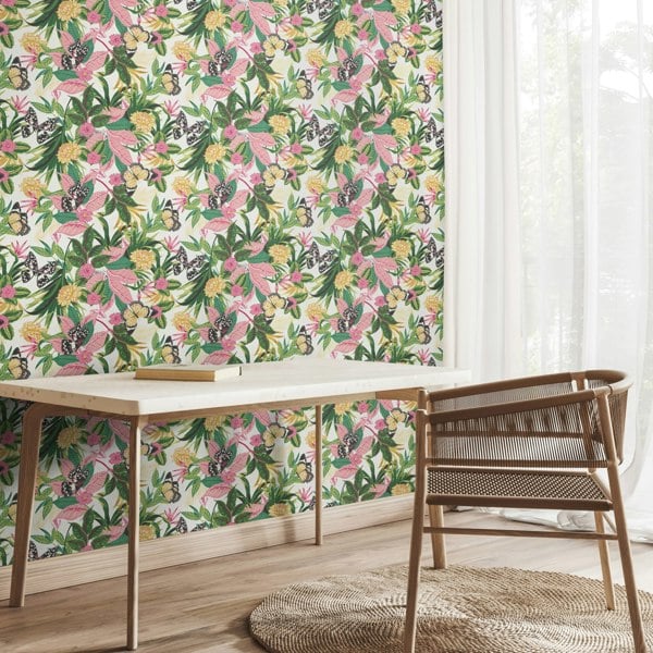 Hoopla Walls Paradise - Flamingo 10m Wallpaper