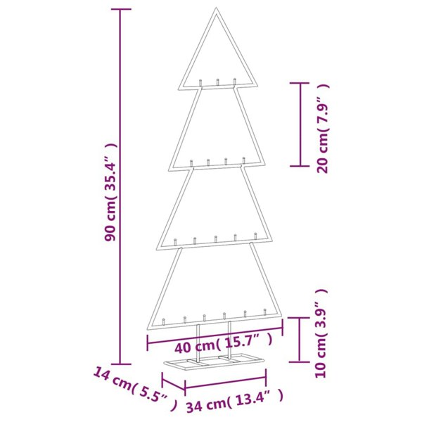 Berkfield Metal Christmas Tree for Decoration Black 90 cm
