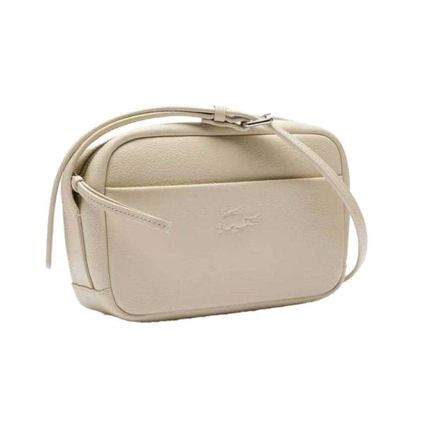 Lacoste City Court Leather Shoulder Bag - White - 