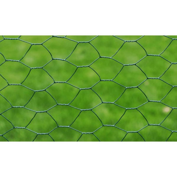 Berkfield Chicken Wire Fence Galvanised with PVC Coating 25x0.5 m Green