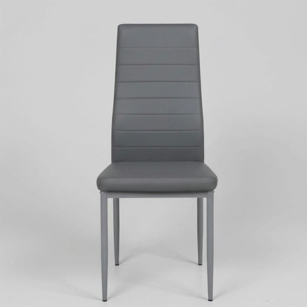 Kosy Koala Stone Effect Dining Table Set With 4 Grey Faux Leather Chairs Dining Room Furniture