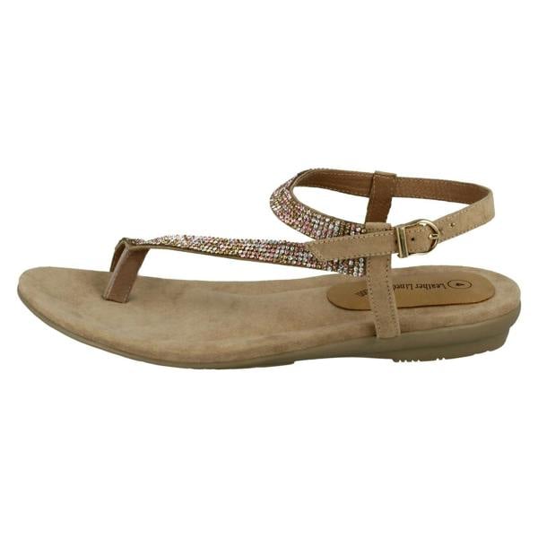Leather Collection Ladies Leather Collection Y Strap Toe Loop Sandals