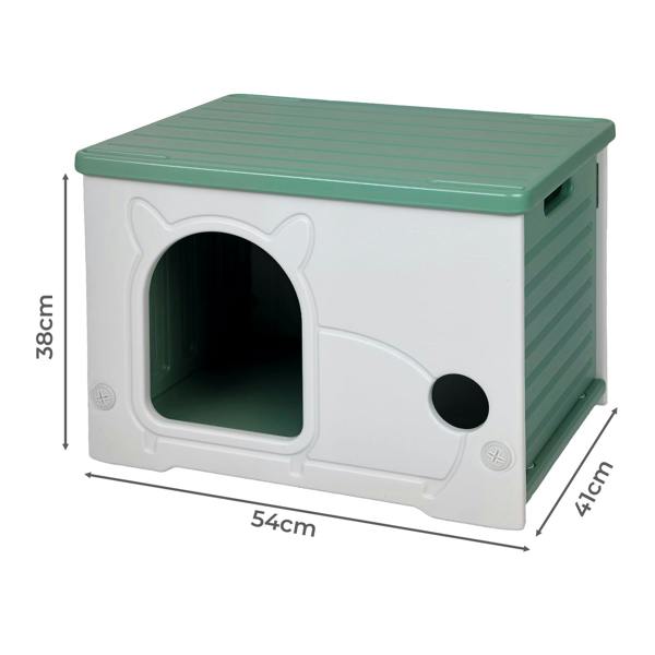 Skylos Dog Kennel Plastic Puppy Shelter Pet House Weatherproof Outdoor Indoor