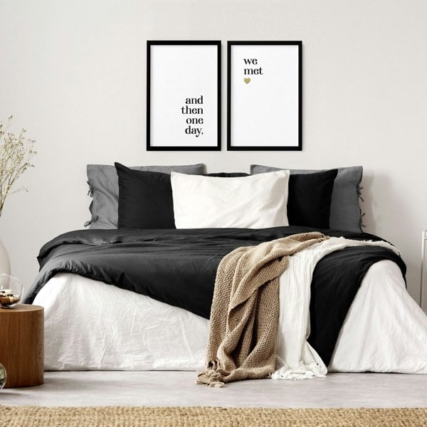 1st year anniversary gift | set of 2 wall art prints for Bedroom