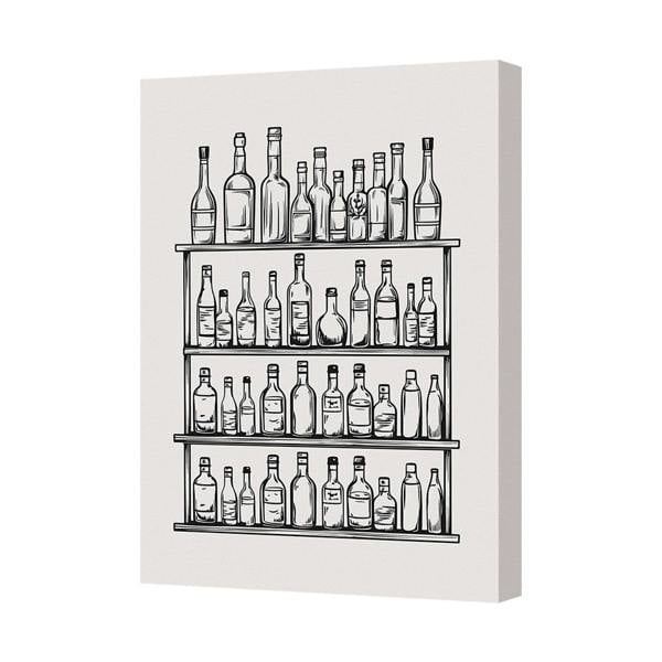 Benjamin Tate Design Abstract Bottle Shelves Canvas Wall Art Print For Home Decor