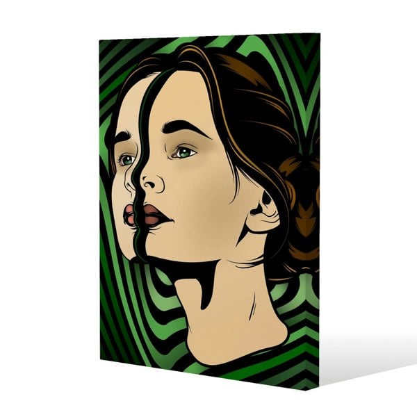 Benjamin Tate Design portrait of woman Slim Style Canvas Print  75x100cm , 15mm Slim Real wood.