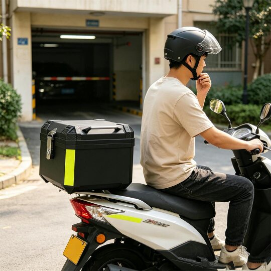 Havendro Universal 45L Aluminium Motorcycle Top Box Motorbike Rear Luggage Case Tail