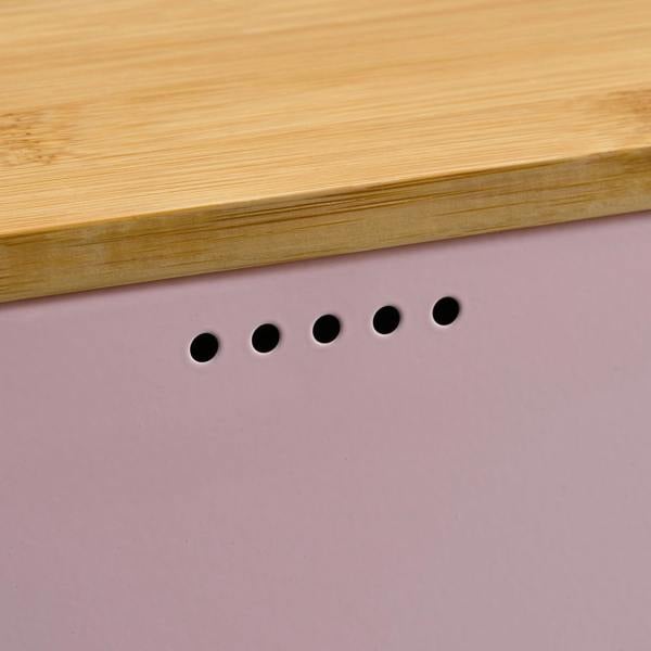 Cooks Professional Embossed Bread Bin, Linen Bag and Bamboo Board Set | Pink