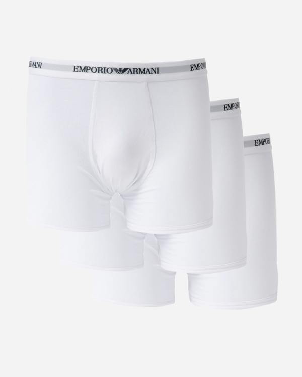 3 pairs of Emporio Armani 3-Pack Mens Boxers with Logo Waistband EM000261-AF14132-M0066 in White