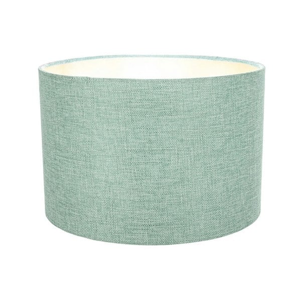 Modern and Elegant Mint Plain Linen Fabric Drum Lamp Shade Maximum Image 3