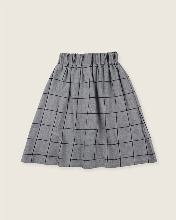 Grey Window Pane Check Print Skirt - image 5
