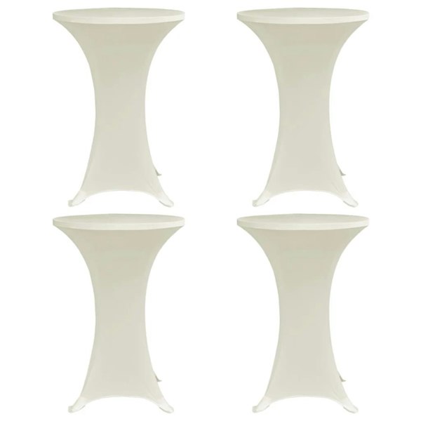 Berkfield Standing Table Cover �_�”�_70 cm Cream Stretch 4 pcs