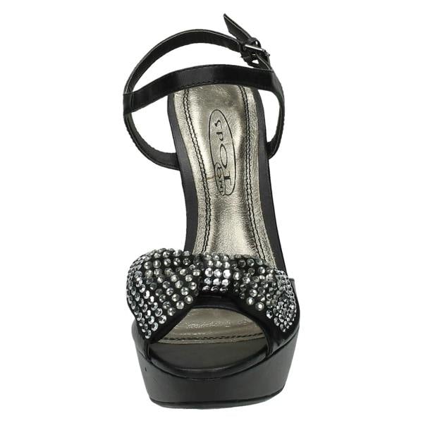 Spot On Ladies Spot On Platform High Heels With Diamante Bow