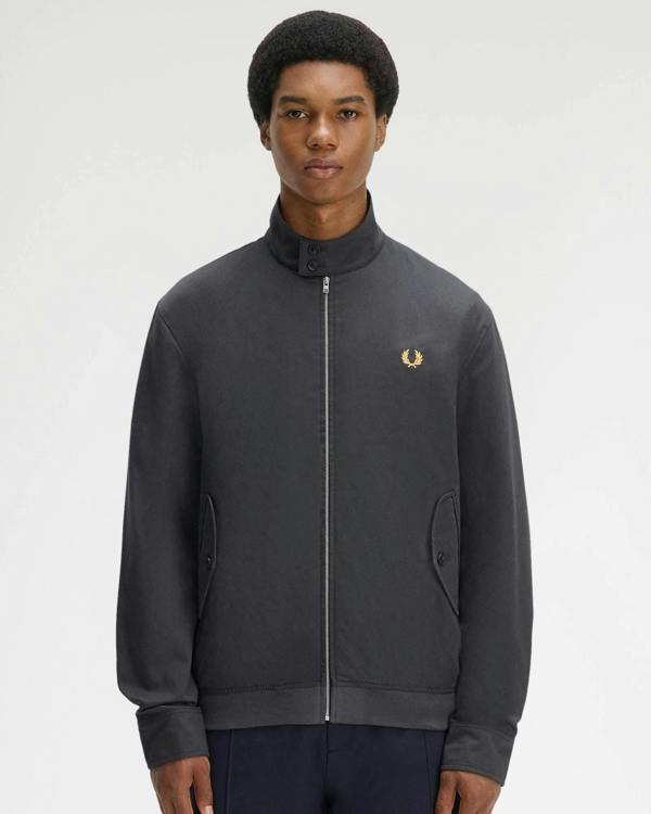 Fred Perry Mens Twill Harrington Jacket - Anchor Grey 297 | CHO | Designer Mens Jackets