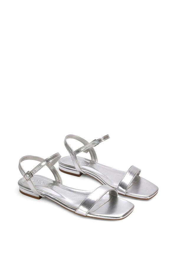 XY LONDON Open Toe Flat Strappy Sandals With Ankle Strap