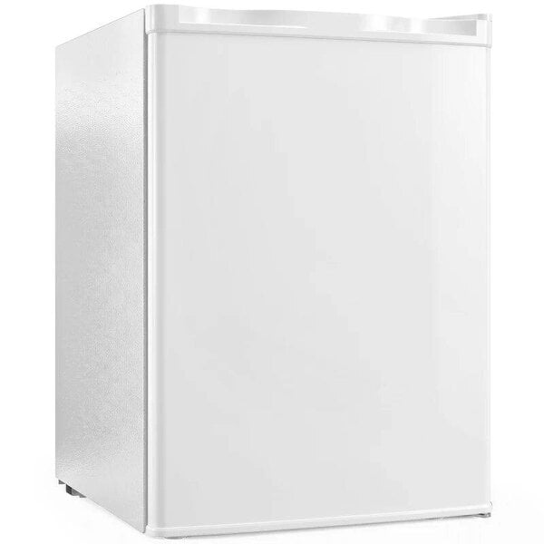 73 L Mini Fridge with Chiller Box, Single Door Compact Refrigerator, Adjustable Thermostat, Reversible Door, White