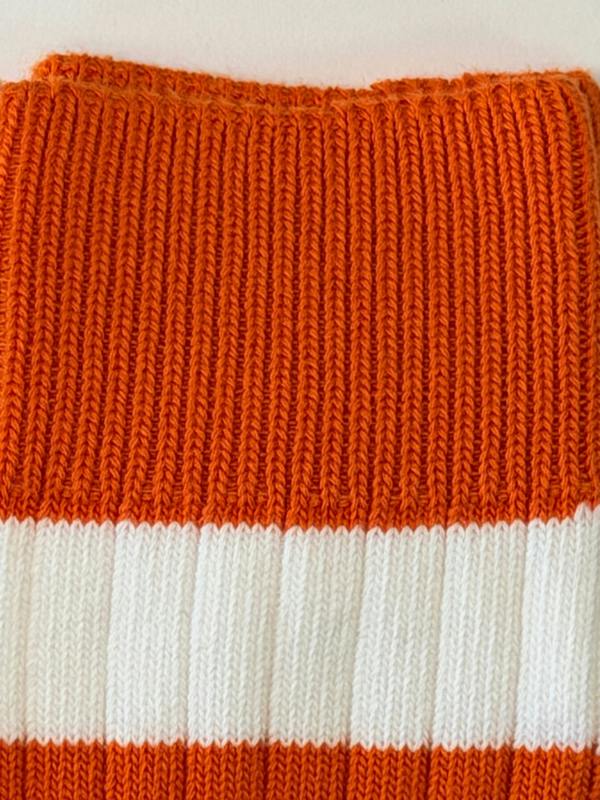Jemsox Men's Twin Pack Rugby Socks – Orange & White Stripe