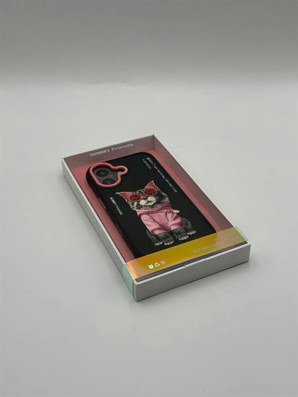 Nimmy Friends Nimmy Glasses Cool Cat Case with MagSafe for iPhone 17 6.3" Black Pink - N-YJ-IP17-018