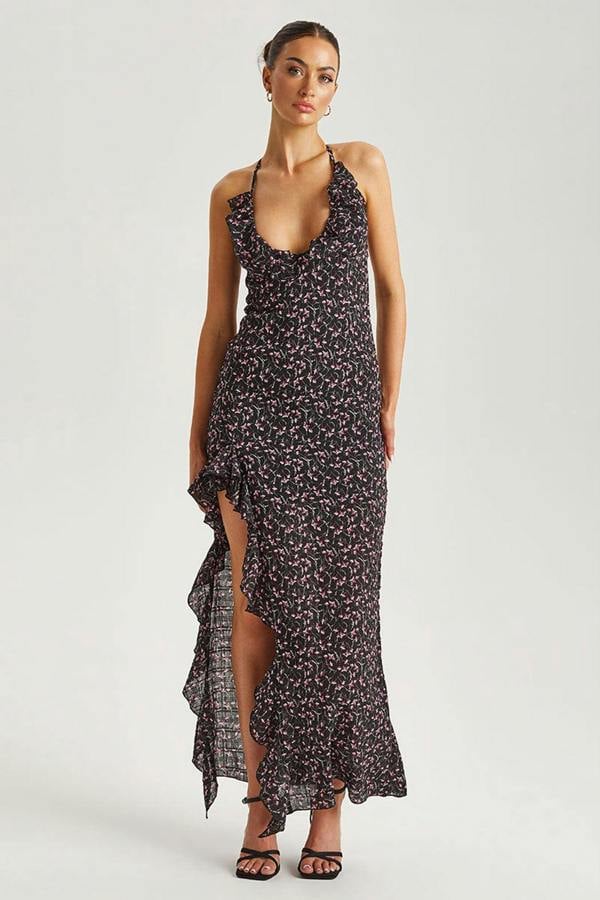 Urban Bliss Floral Ruffle Strappy Maxi Dress