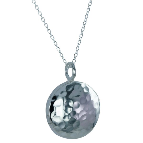 Kitty Hammered Sterling Silver Locket - Reeves & Reeves