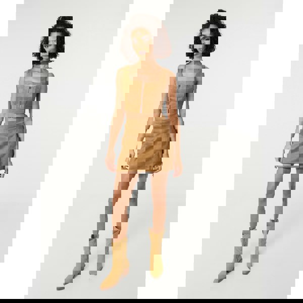 Pink Vanilla Bra Cup Suede Top